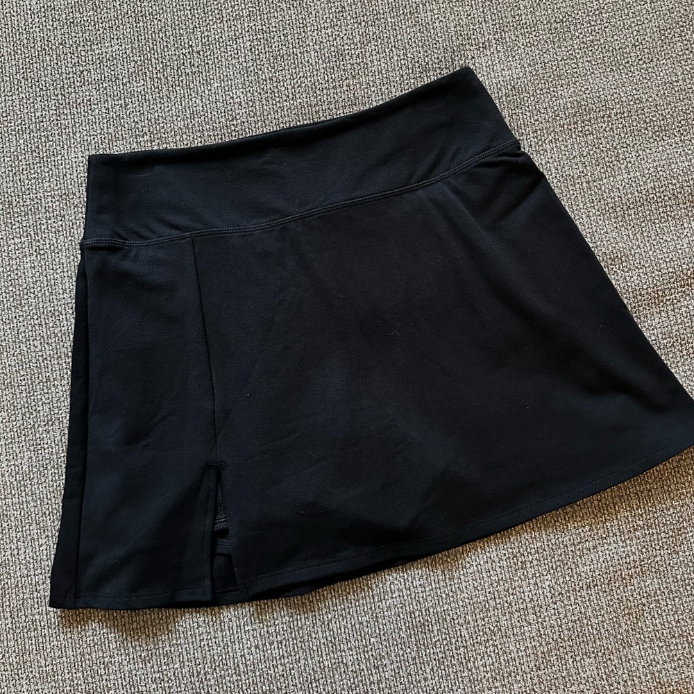 High-Waisted Black Activewear Skort